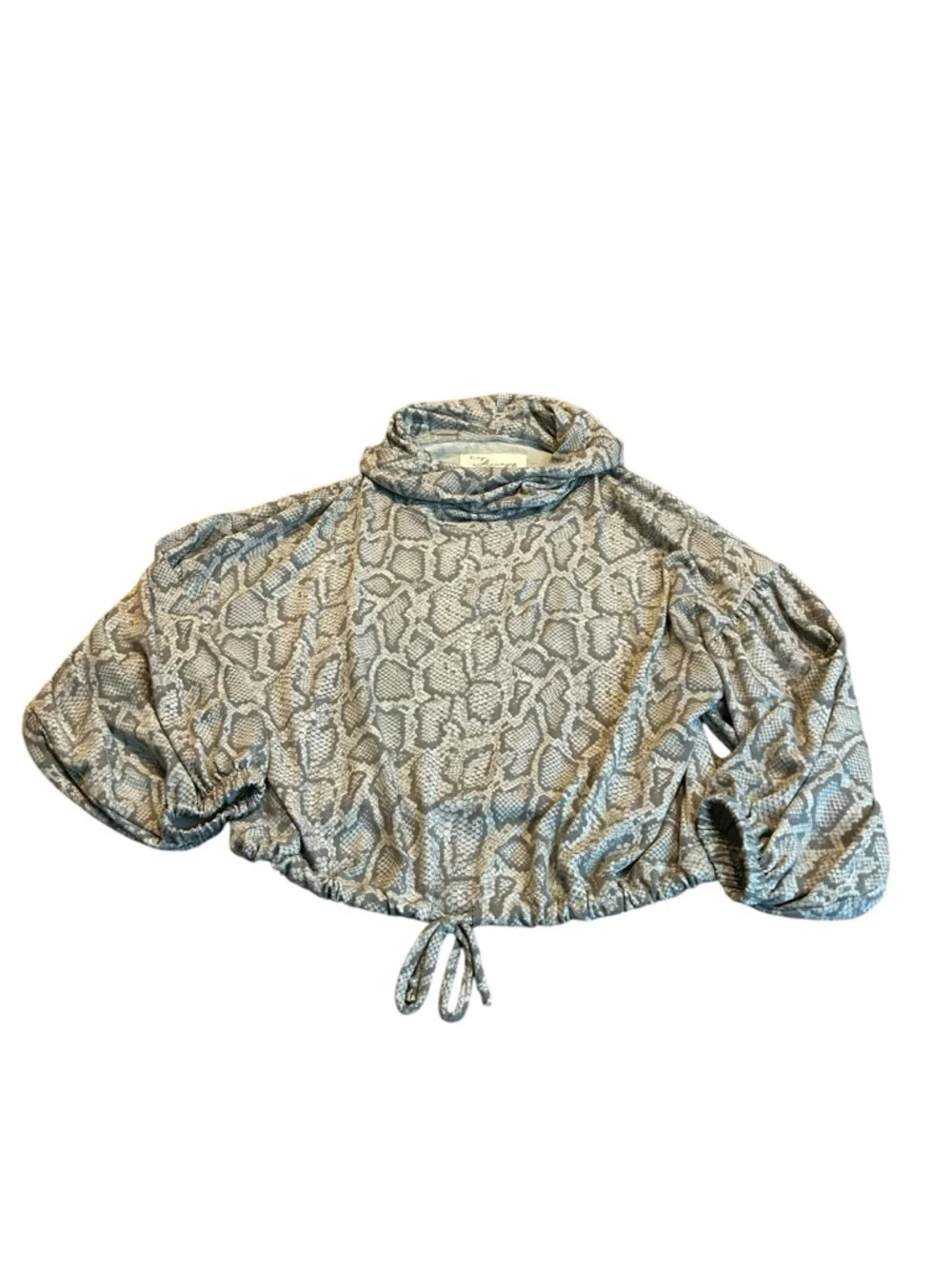 VINTAGE HAVANA Snake Print Cowl Neck Sweater